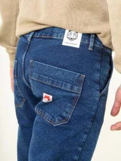 PANTALON VAQUERO DE HOMBRE ELVIS MID VINTAGE BLUE -Capitan Denim pantalon vaquero de hombre azul ocuro comodo tappered hecho en espana