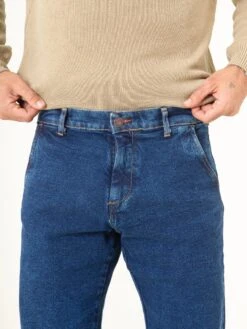 PANTALON VAQUERO DE HOMBRE ELVIS MID VINTAGE BLUE -Capitan Denim pantalon vaquero de hombre azul ocuro comodo tappered hecho en espana sostenible