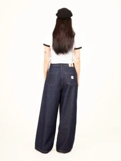 JEANS WIDE LEG DE MUJER TENCEL™ Lyocell Fibers YAYOI DARK BLUE 11 JEANS WIDE LEG DE MUJER TENCEL™ Lyocell Fibers YAYOI DARK BLUE -Capitan Denim pantalon vaquero de mujer de verano de tencel azul oscuro hecho en espana comodo sostenible 1