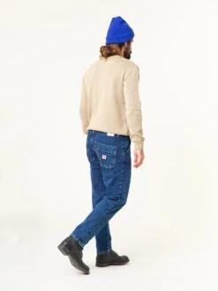 PANTALON VAQUERO DE HOMBRE ELVIS MID VINTAGE BLUE -Capitan Denim pantalon vaquero denim de hombre azul ocuro comodo tappered hecho en espana sostenible