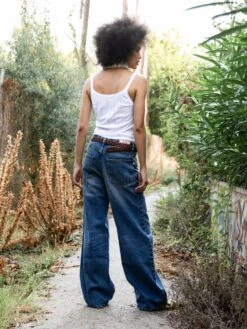 MALENI VINTAGE MID BLUE -Capitan Denim pantalon vaquero mid blue mujer low loose fit comodo