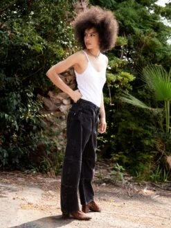 LAFORET BLACK BARREL FIT 9 LAFORET BLACK BARREL FIT -Capitan Denim pantalon vaquero negro mujer barrel wide leg