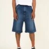 BERMUDAS VAQUERAS DE HOMBRE ROLLINS MID BLUE 2 BERMUDAS VAQUERAS DE HOMBRE ROLLINS MID BLUE -Capitan Denim pantalones cortos vaqueros de hombre azul claro hecho en espana sostenible comodo
