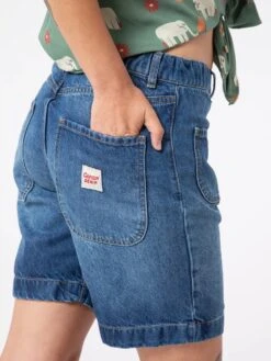 BERMUDAS VAQUERAS DE MUJER MAZZY MID BLUE 14 BERMUDAS VAQUERAS DE MUJER MAZZY MID BLUE -Capitan Denim pantalones cortos vaqueros de mujer azul medio hechos en espana sostenibles comodos