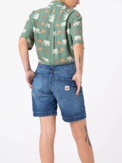 BERMUDAS VAQUERAS DE MUJER MAZZY MID BLUE 12 BERMUDAS VAQUERAS DE MUJER MAZZY MID BLUE -Capitan Denim pantalones cortos vaqueros de mujer azul medio hechos en espana sostenibles verano