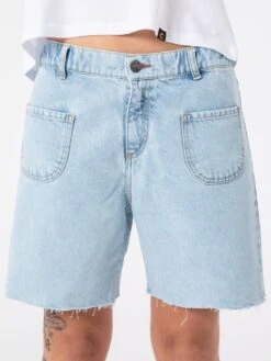 BERMUDAS VAQUERAS DE MUJER MAZZY CROPPED SUNNY BLUE -Capitan Denim pantalones cortos vaqueros de mujer hecho en espana sostenibles comodos