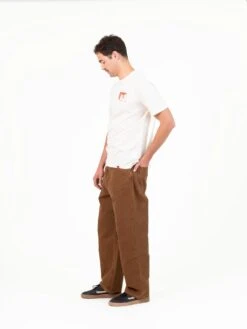 PAXTON OLD BROWN -Capitan Denim pantalones de hombre marron oscuros baggy relaxed hechos en espana comodos sostenible