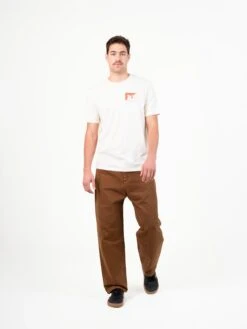 PAXTON OLD BROWN -Capitan Denim pantalones de hombre marrones oscuros baggy relaxed hecho en espana comodo sostenibles
