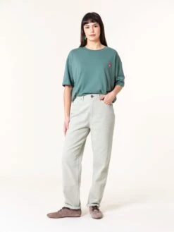PANTALONES MOMFIT DE MUJER TULSA MINT -Capitan Denim pantalones de mujer momfif verde comodo hecho en espana