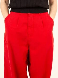 PANTALÓN DE VERANO DE MUJER NARA RED 14 PANTALÓN DE VERANO DE MUJER NARA RED -Capitan Denim pantalones de verano anchos de mujer rojos sostenibles comodos hechos en espana