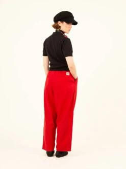 PANTALÓN DE VERANO DE MUJER NARA RED 12 PANTALÓN DE VERANO DE MUJER NARA RED -Capitan Denim pantalones de verano culotte de mujer rojos sostenibles comodos hechos en espana