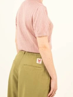 PANTALÓN DE VERANO DE MUJER NARA GREEN 12 PANTALÓN DE VERANO DE MUJER NARA GREEN -Capitan Denim pantalones de verano culotte de mujer verdes sostenibles comodos hechos en espana