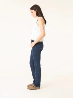 PANTALONES RECTOS DE MUJER MANITOBA ORIGINAL BLUE -Capitan Denim pantalones rectos azules de mujer comodos hechos en espana sostenibles