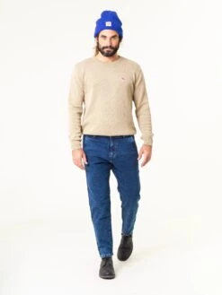 PANTALON VAQUERO DE HOMBRE ELVIS MID VINTAGE BLUE -Capitan Denim pantalones vaqueros de hombre azul ocuro comodo tappered hecho en espana