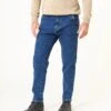 PANTALON VAQUERO DE HOMBRE ELVIS MID VINTAGE BLUE -Capitan Denim pantalones vaqueros de hombre azul ocuro comodo tappered hecho en espana sostenible