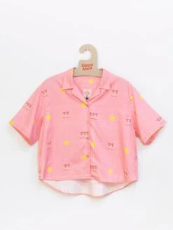 CAMISA OVERSIZE DE MUJER HARVEY PINK SMILEY -Capitan Denim patinadoras 1