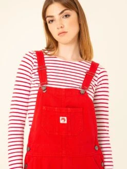 PETO DE MUJER JONES RED -Capitan Denim peto rojo de mujer hecho en espana