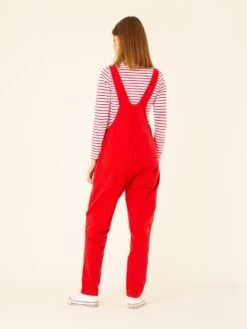 PETO DE MUJER JONES RED -Capitan Denim peto rojo de mujer hecho en espana sostenible