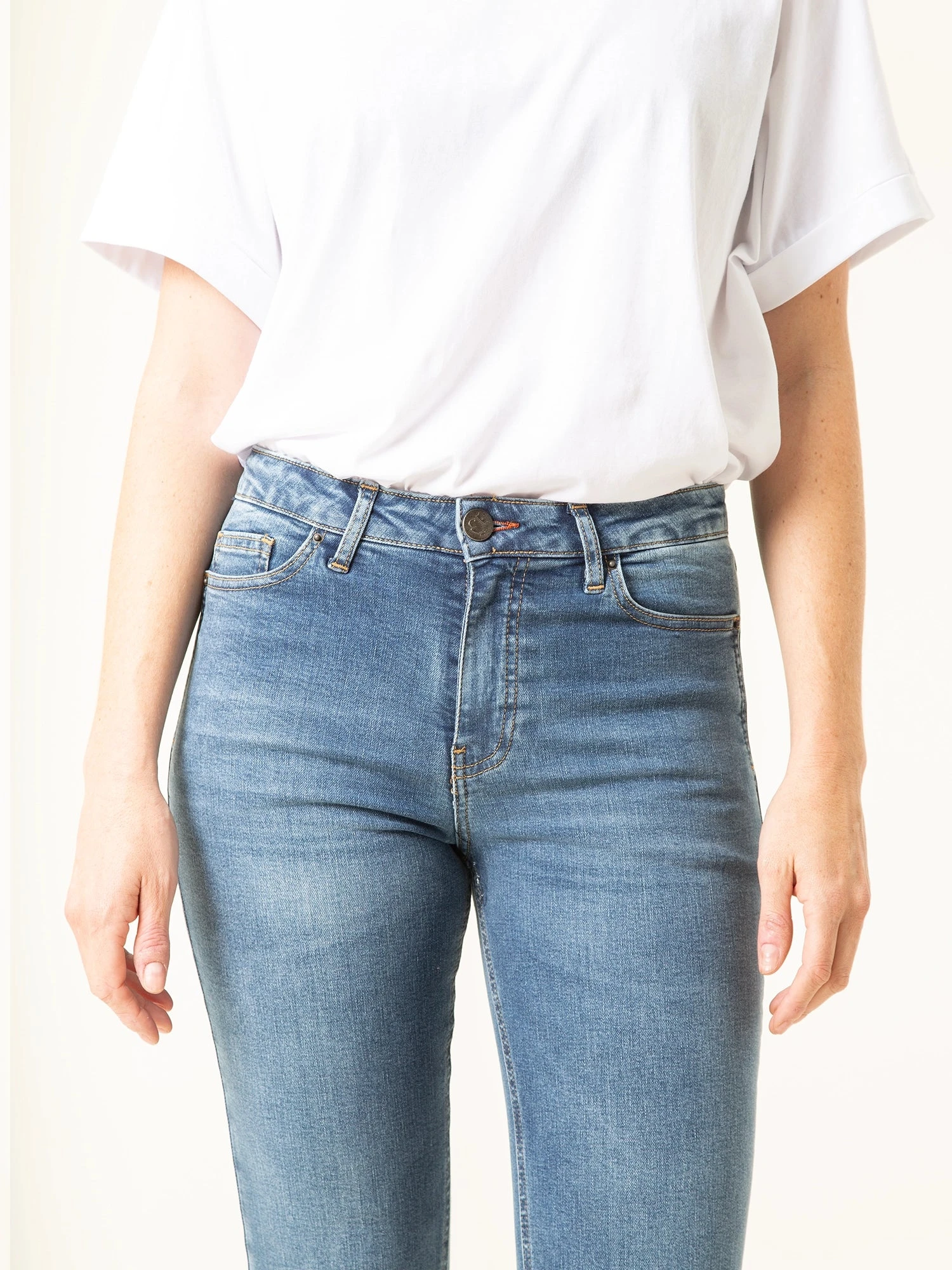 PANTALONES PITILLOS DE MUJER DENVER MID BLUE 9 PANTALONES PITILLOS DE MUJER DENVER MID BLUE - Imagen 7