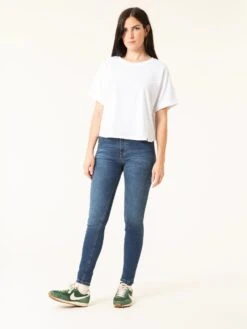 PANTALONES PITILLOS DE MUJER DENVER BLUE BLAST -Capitan Denim pitillos azules oscuros de mujer comodos hechos en espana sostenibles