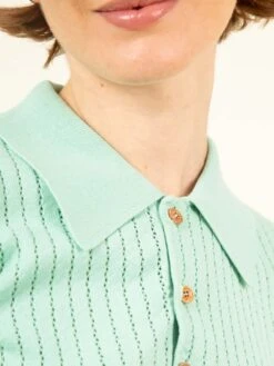 POLO MINT MUJER -Capitan Denim polo basico azul de mujer de punto hecho en espana comodo sostenible