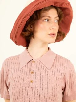 POLO PINK MUJER -Capitan Denim polo basico de mujer de punto hecho en espana comodo sostenible