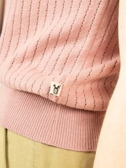 POLO PINK MUJER -Capitan Denim polo basico lila de mujer de punto hecho en espana comodo sostenible