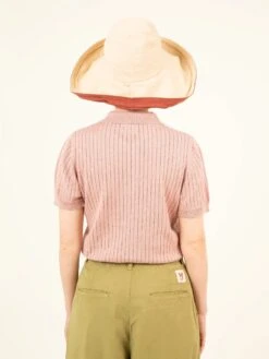 POLO PINK MUJER -Capitan Denim polo basico rosa palo de mujer de punto hecho en espana comodo sostenible