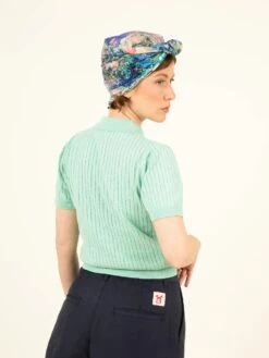 POLO MINT MUJER -Capitan Denim polo basico verde mint de mujer de punto hecho en espana comodo sostenible