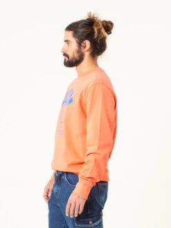SUDADERA UNISEX ORANGE -Capitan Denim sudadera unisex de algodon naranja comoda hecha en espana sostenible