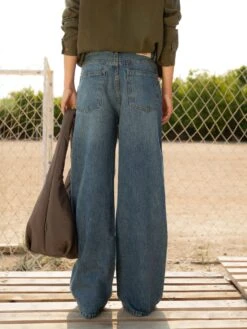 MALENI VINTAGE GINGER BLUE 10 MALENI VINTAGE GINGER BLUE -Capitan Denim vaqueros ginger blue mujer tiro medio alto anchos sostenibles