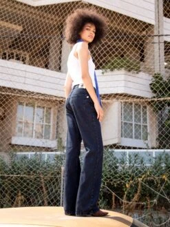 ODETTA VINTAGE BLUE BLACK -Capitan Denim vaqueros mujer odetta vintage blue black flare bootcut