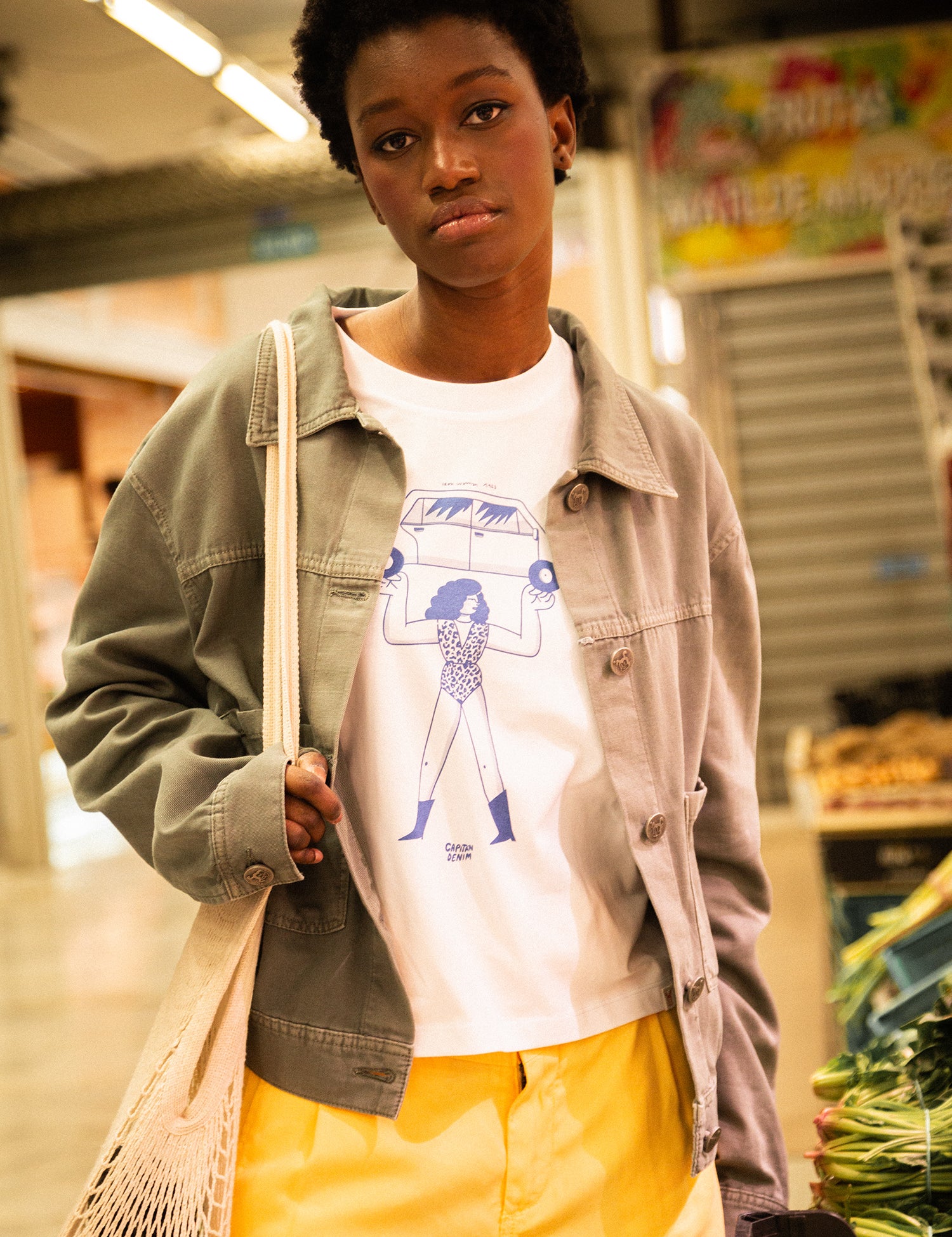 Capitan Denim 21 Capitan Denim -Capitan Denim camiseta de manga corta blanca